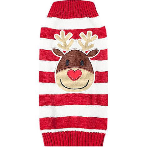 Suéter para perro, estampado de renos, cuello alto, lana suave, Navidad/invierno (1/5)