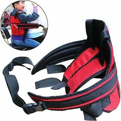 Child Safety Belts Motorcycle Seat Belt Child Style Harness Fall Resistance, Carivent, Red MUMU (1/4)