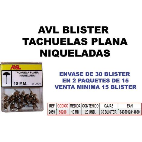 Vernickelte Bolzen 10 mm AVL Blister 2059