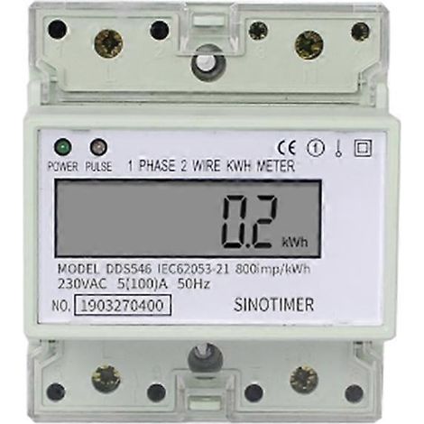 Compteur d'énergie monophasé à deux fils CA 220 V 100 A (B)