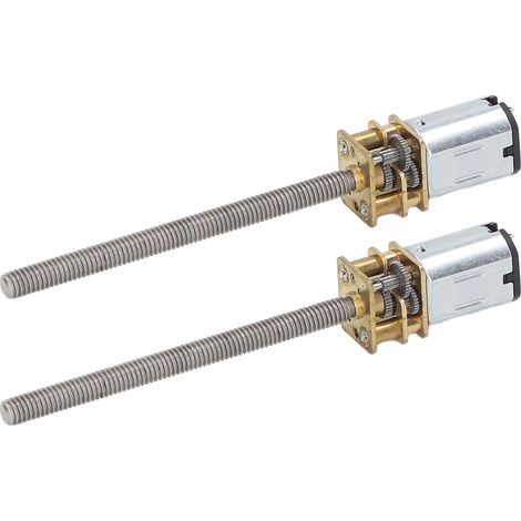 Lot de 2 moteurs à engrenages CC 1000 tr/min M4 x 55 mm, micromoteurs électriques à réduction en cuivre rouge pour appareils de levage, 6 V (1/5)