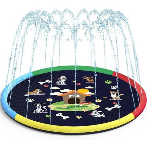 Spritzschutzmatte für Kinder und Hunde, 178 cm Spritzschutzmatte, rutschfeste Spielmatte, Wasserspielzeug (1/4)