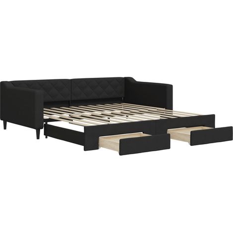 Maison Exclusive - Tagesbett Ausziehbar mit Schubladen Schwarz 10