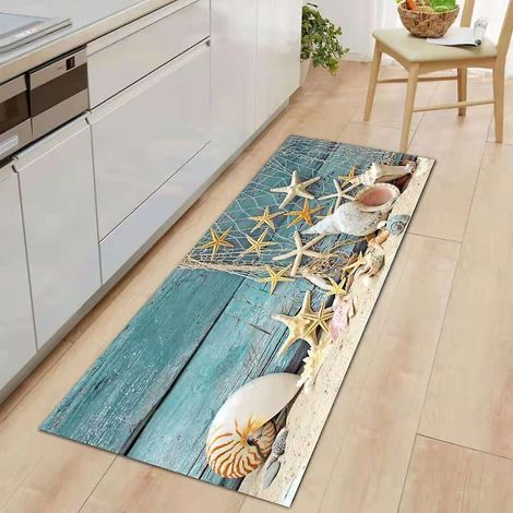 one Piece 40 120 Cm Imprim Ocean Starfish Series Tapis De Sol Cuisine Salle De Bain Tapis Antidrapant Tapis De Sol Absorbant (1/5)