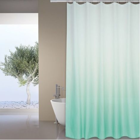 Cortina de baño MSV "Sugar" de PVC en color verde 180 x 200 cm (1/3)