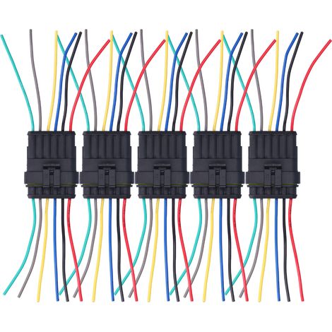5Pcs Way Car Electrical Connector Waterproof Antiflaming Resilient Antioxidant Automotive Wire Connector6P