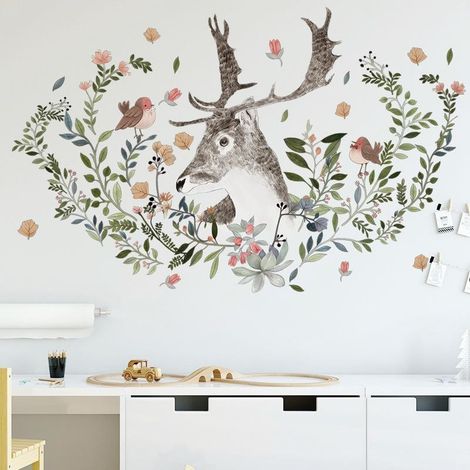 Stickers muraux feuilles de cerf, décoration murale pour salon et maison. (1/5)