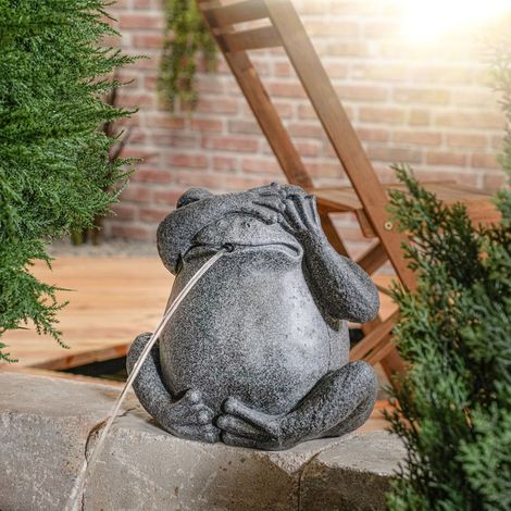 esotec Wasserspeier mit Solarpumpe FROSCH Teichfigur Gartenfigur H=24cm 101666