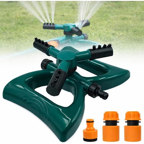 Arroseurs de jardin pour pelouse, système d'arrosage rotatif à 360 degrés avec 3 bras réglables pour l'irrigation du jardin et des plantes (1/5)