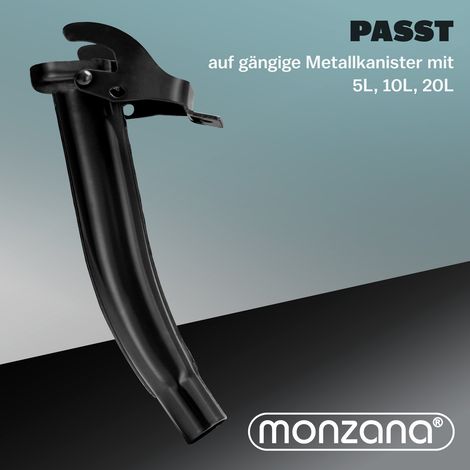 MONZANA® Bec verseur en métal pour jerrican embout pour jerrican métallique buse aide au remplissage carburant essence diesel (1/4)