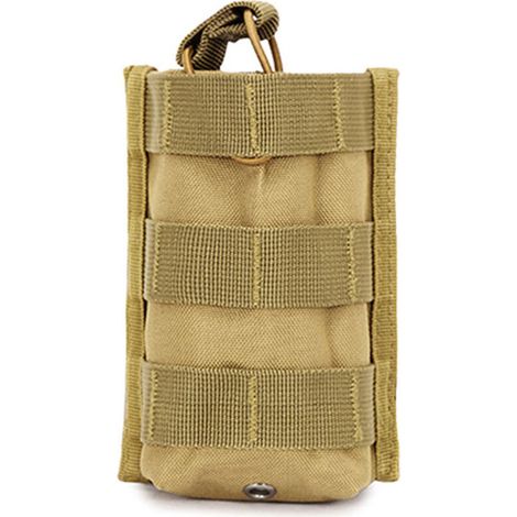 High-strength and durable Oxford fabric pocket case for two-way radio, portable, for walkie-talkies, khaki color - AquaForge (1/5)
