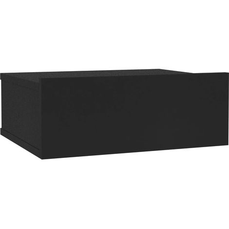 Comodino sospeso con cassetto 40 x 30 x 15 cm multistrato nero DEC033928