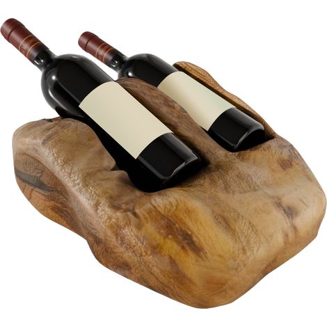 Botellero de vino vintage de madera de abeto con doble ranura 30 x 33 x 18 cm HOMVRA (1/5)