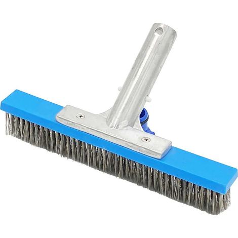 Brosse de nettoyage pour parois de piscine de 25 cm (10 pouces), brosse en fil d'acier inoxydable, avec renfort en aluminium (1/2)