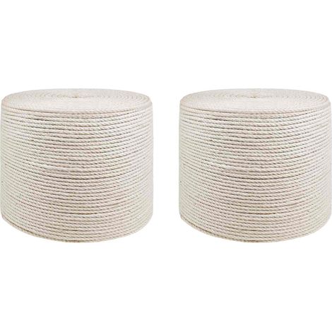 Jute Twine 2 pcs 2 White 100% Tossa jute vidaXL