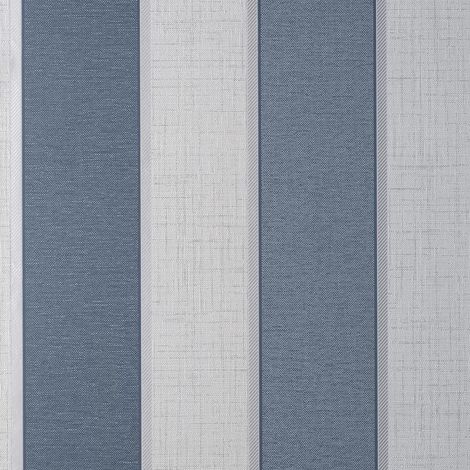 Larson Stripe Wallpaper Fine Décor Textured Vinyl Metallic Navy Silver (1/3)