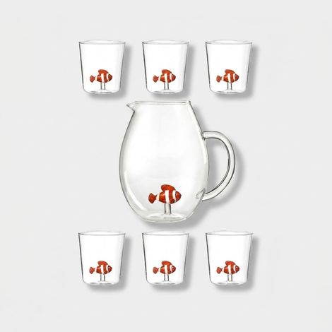 Set bicchieri e brocca in vetro Made in Italy Pet Friends Mix 11 (1/3)