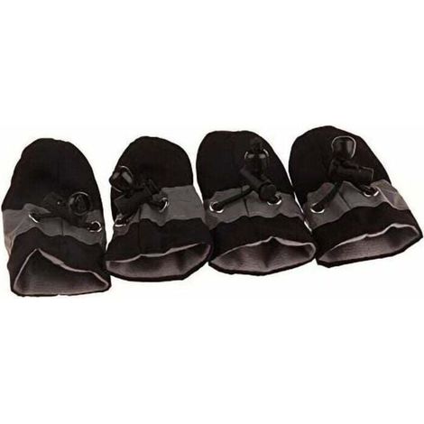 Chaussettes et chaussures pour chien 4 Bottes de Pluie pour Chien, Bottes Imperméables Couvre-chaussures Souples Antidérapantes Design Réfléchissant pour Chiens Chiots Animal Domestique (Noir 3 )