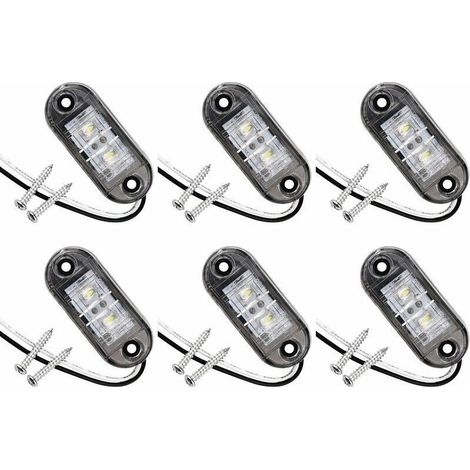 Lot de 6 feux de position latéraux à LED pour voiture, remorque, camping-car, caravane, vélo, moteur (1/4)