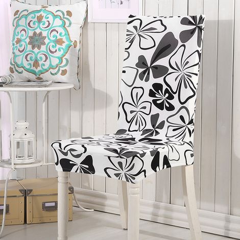 Housse de chaise élastique imprimée en polyester, amovible et protectrice, pour la maison, les mariages et les hôtels. (1/5)
