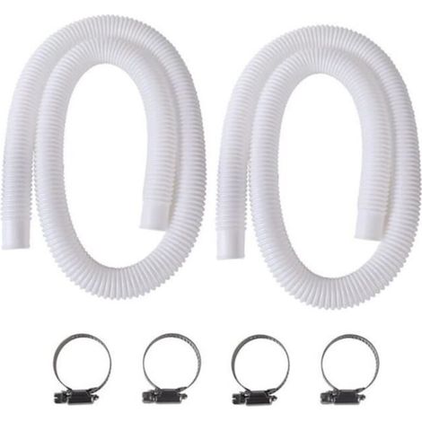 Pool Pipe - 2Pcs 32mm - Transparent PVC - Easy Installation - Clear White (1/4)