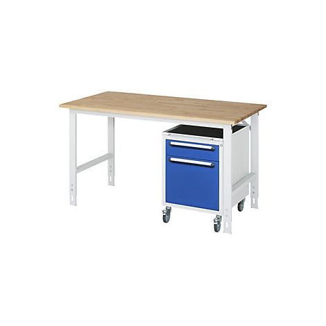 Mesa de trabajo con cajonera  buck rodante con 2 cajones 1 x 120 (1/3)