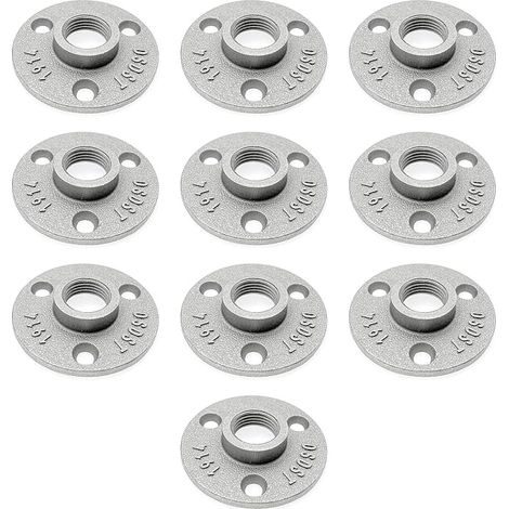 Manteau en aluminium en alliage de JZK Manteau fileté 1/2 pouce pour filetage de tuyau 15 mm Manteau en métal Manteau de plate-forme en alliage de métal Manteau de tuyau Manteau de mur 1/2 pouce Racco (1/5)