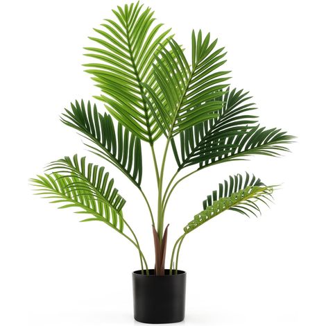 Palmera Areca Artificial, 90 cm, Interior, Sin Mantenimiento