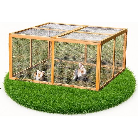 Kaninchenstall Hasenkäfig Kleintierstall Hasenstall Holz Freilauf Freigehege XXL
