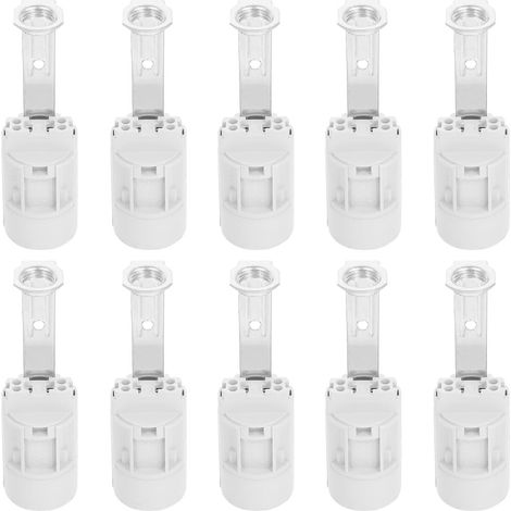 Lot De 10 Douilles De Lampe à Vis E14 Support, Remplacements Pour Candélabres, Culot E14, Hauteur Totale 90 Mm, Douilles En Plastique Blanches, Pièces De Rechange Pour Plafonnier (1/5)