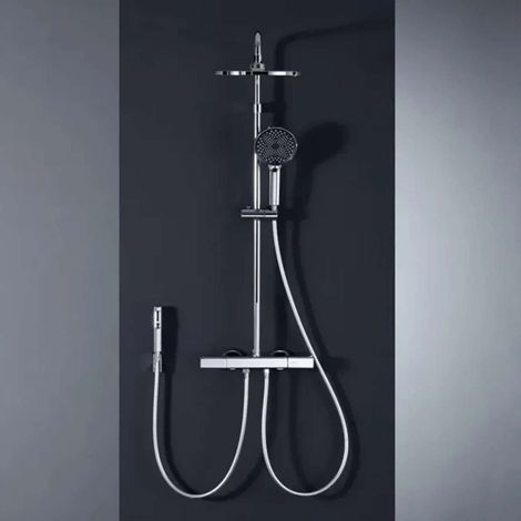 Colonne de douche murale chrome Ø20cm , Rayo (1/5)