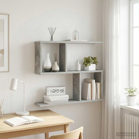 vidaXL Étagère Murale Gris béton 60 x 12 x 50,5 cm Bois d'ingénierie (1/5)