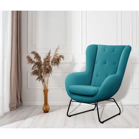 Sessel Designersessel ARTEMIS in Stoff Kronos Türkis (1/3)