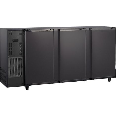 Réfrigérateur bar avec 3 portes battantes, 587 litres, -2°/+8°C - peinte en noir 2065x565x890 mm - VIRTUS
