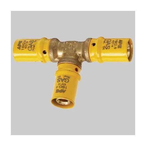 Raccordo a pressare a TEE ridotto per gas - 26 x 20 x 26