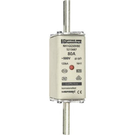 Mersen 1B159.000000 Fusible NH Taille du fusible = 1 80 A 500 V 1 pc(s) S559951 (1/2)