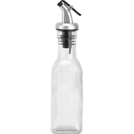 Bidon d'huile en verre et en plastique peint à la bombe pour sauce soja, vinaigre et vin de cuisine (1/5)