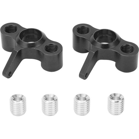 2Pièces en alliage d'aluminium Fusée de direction Support de moyeu pour JLB 1/10 Voiture RC Pièces de rechange Noires (1/5)