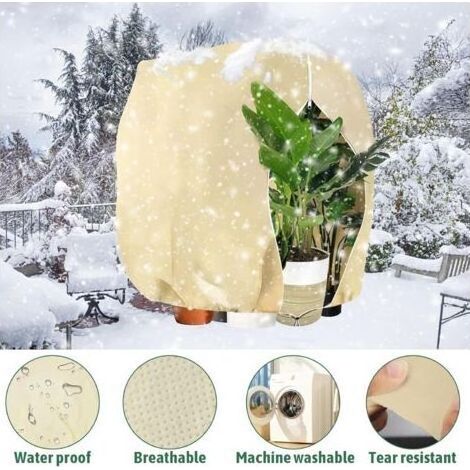 Housse d'hiver pour plantes d'extérieur, 200 x 240 cm, avec cordon de serrage et fermeture éclair, housse de protection réutilisable. (1/4)