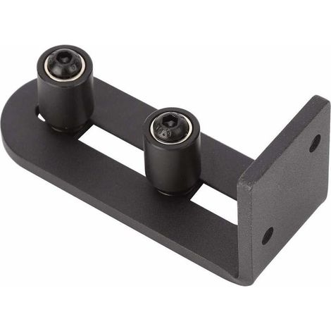 royaluxe -En acier au carbone réglable Guide plancher coulissant for porte de grange (double roulement à rouleaux 2) (1/5)