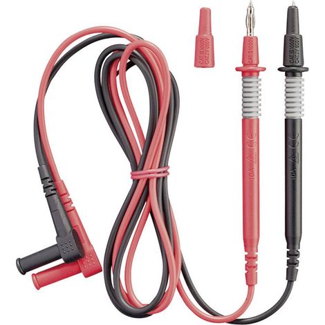 Benning 044145 Set de cordons de mesure de sécurité Banane mâle 4 mm pointe de test 1.00 m noir, rouge 1 pc(s) (1/2)