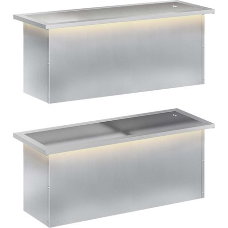 Garten-Pflanzkübel mit LED 2 stk. Silber 30 x 80 x 30 cm vidaXL (1/5)