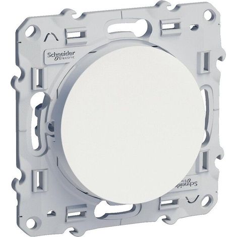 Schneider Electric – Double poussoir Odace blanc – Connexion rapide à vis – Pour installation électrique – Compatible avec tous types de murs (1/5)