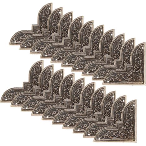 20 protège-coins décoratifs, métal/bois, pour quincaillerie (1/5)