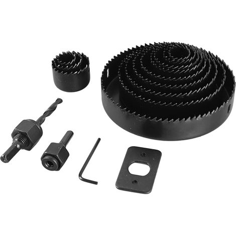 16PCS Scie Cloche Carbure Acier Forage Bois Kit Coupeur Trous avec Boîte Rangement (1/5)