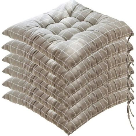 Lot de 6 galettes de Chaise, 40x40 Coussins de Siège Décoration, Coussin de Chaise Coussins de Jardin, Style N (1/4)