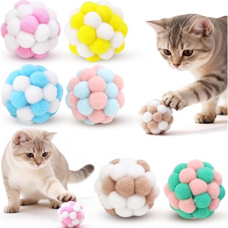 Lot de 6 balles interactives en feutre doux avec clochettes - Pour jouer en intérieur (1/5)