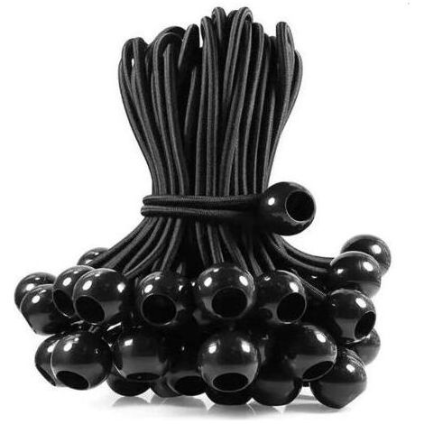 25 pcs Tendeur Elastique avec Boule, Sandow Elastique, pour Bâches,Tentes de Camping,Auvents, Bannières,Pavillon,Rideaux Harnais D’Extension,Support de Bâche (10cm) (1/4)