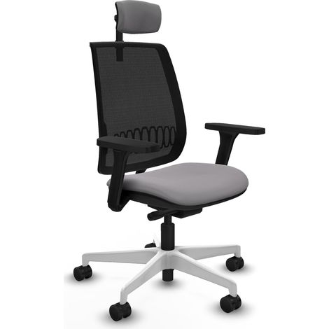 Chaise piqueras y crespo Alares gris similicuir base blanche (1/2)