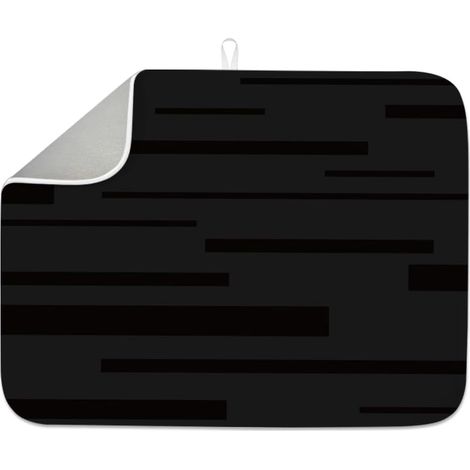 Tapis d'égouttoir noir pour comptoir de cuisine 45,7 x 61 cm, antidérapant et absorbant en microfibre résistant à la chaleur, pour robinet de table, évier, café, réfrigérateur (1/5)